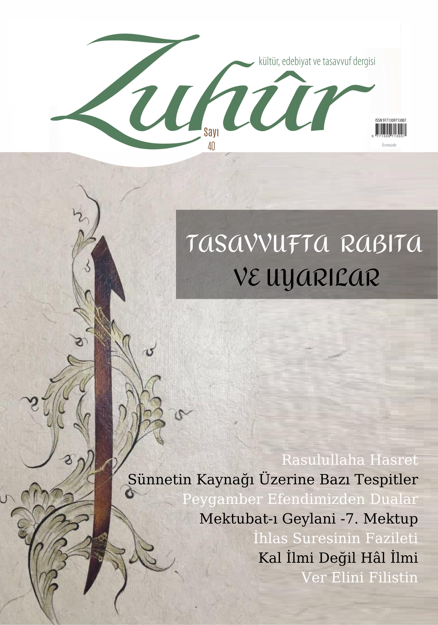 Zuhur Dergisi 40. Say n resmi